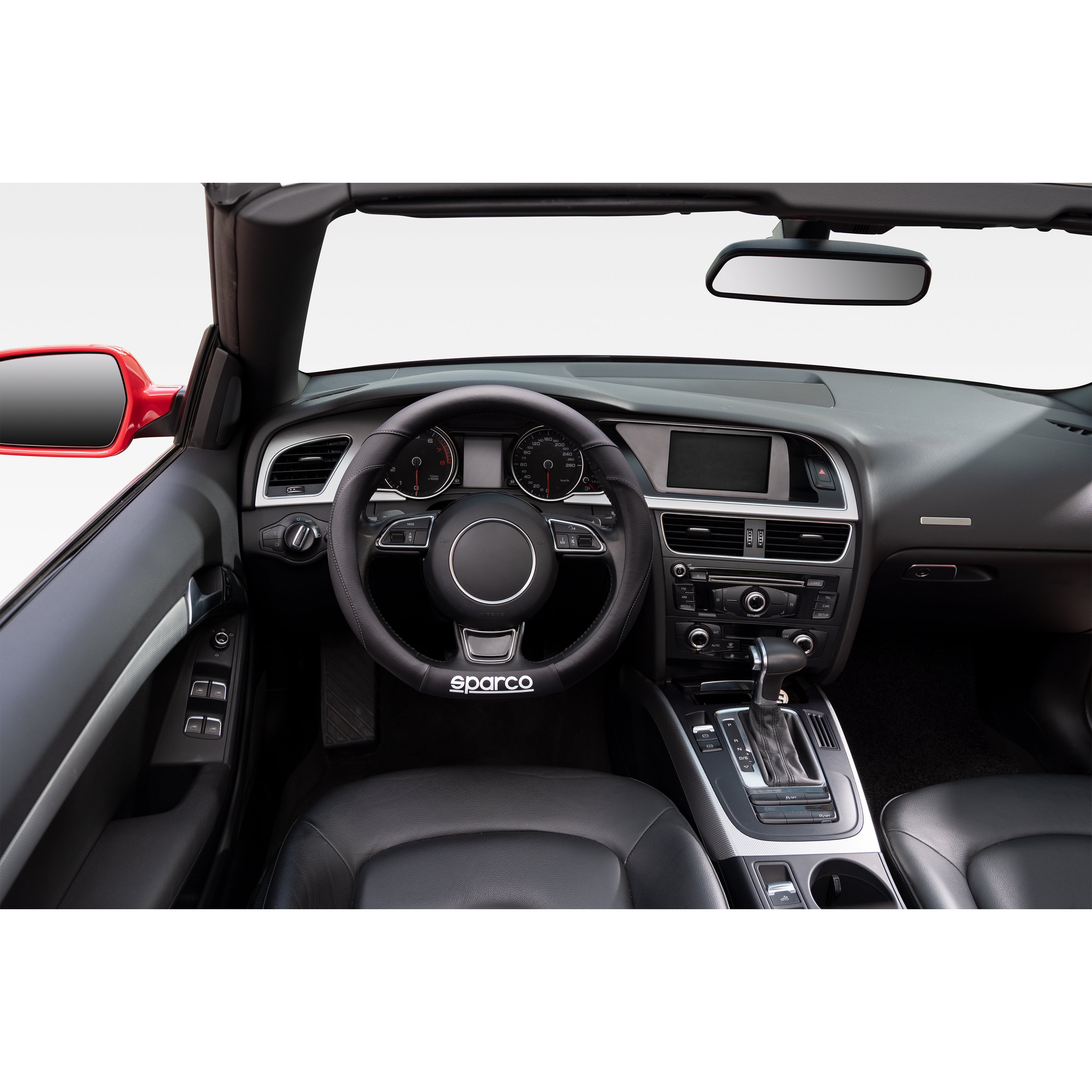 Cubre Volante Sparco Tipo D Universal 37,5 cm Negro-Cubrevolantes-Multishop Uruguay