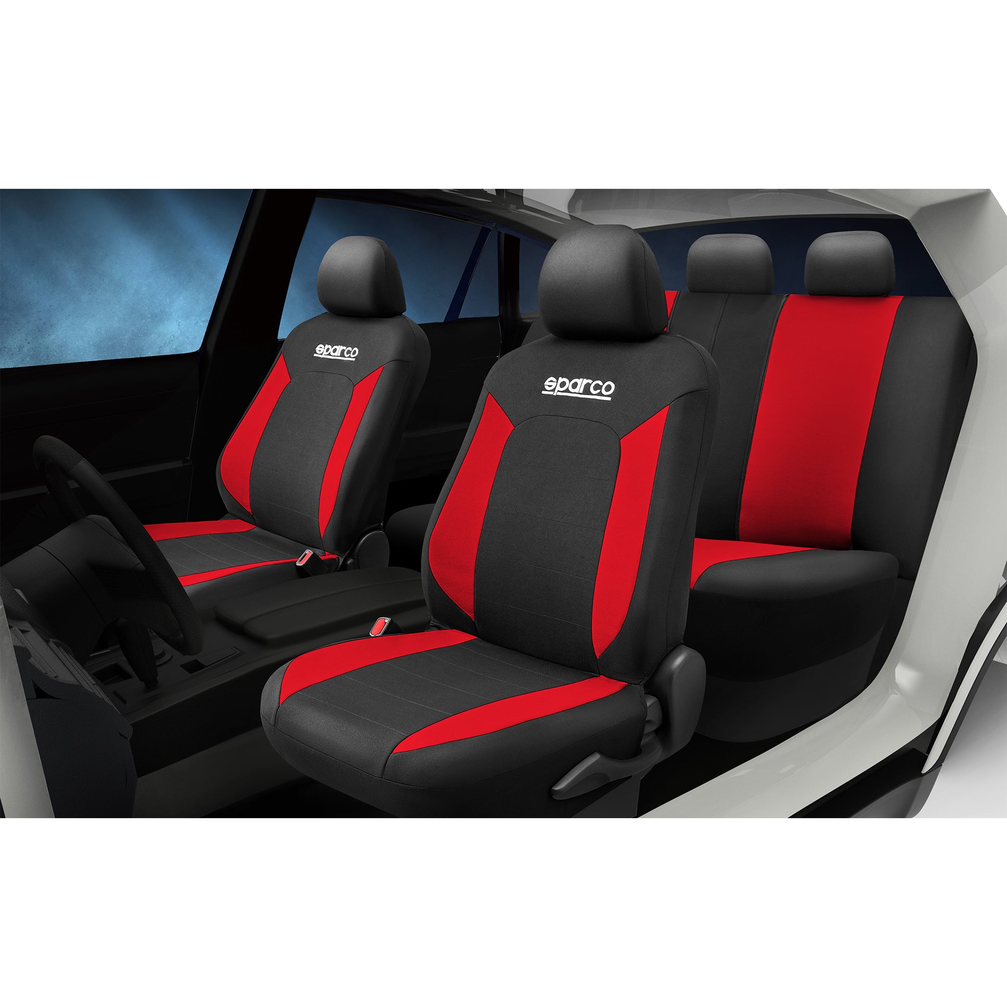 Cubreasientos Sparco Deportivo Universal 9 Piezas-Cubreasientos Universales-Multishop Uruguay