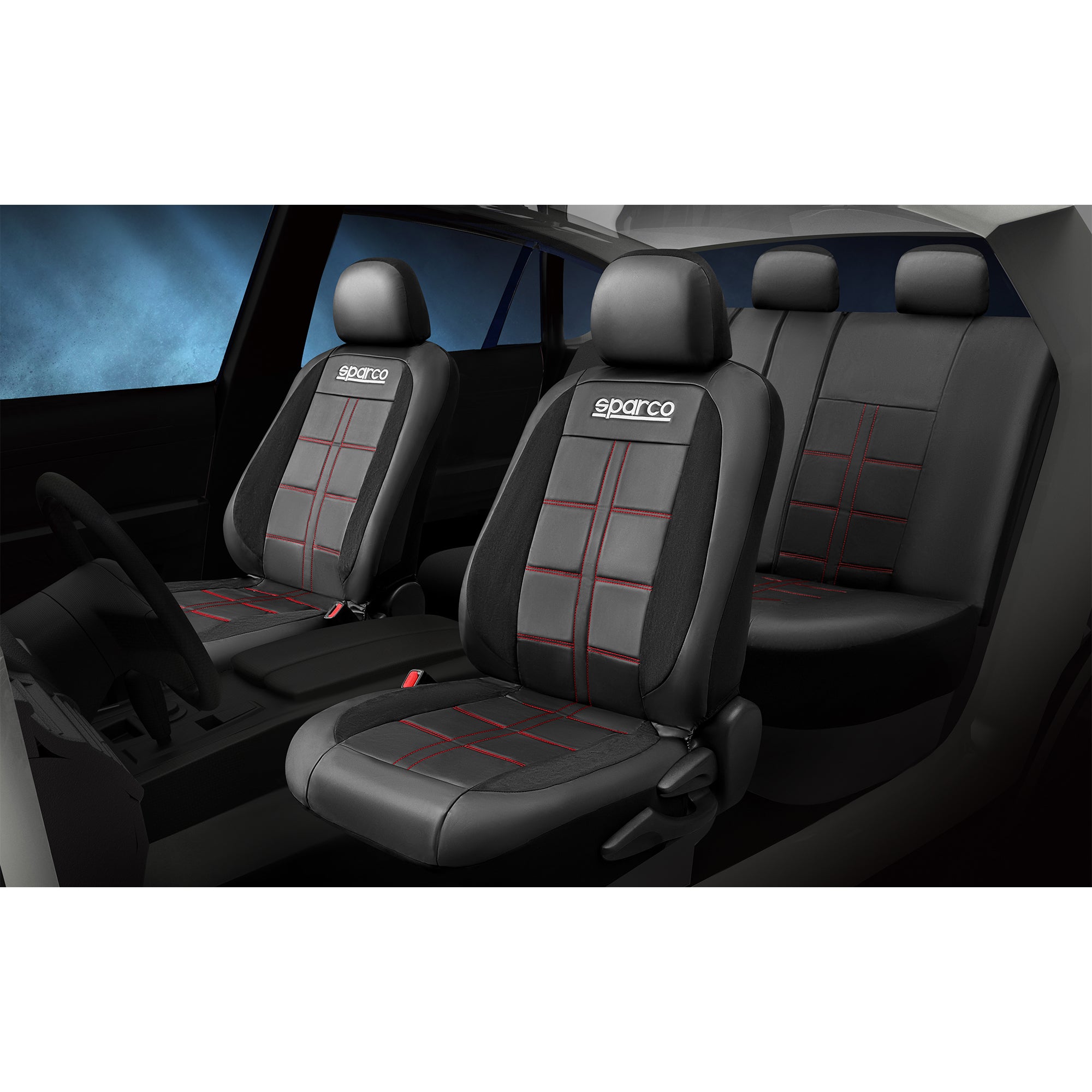 Cubreasientos Sparco Lodi 11 Piezas Universales PVC + Gamuza-Cubreasientos Universales-Multishop Uruguay