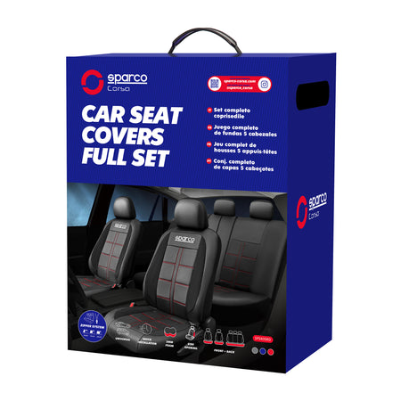 Cubreasientos Sparco Lodi 11 Piezas Universales PVC + Gamuza-Cubreasientos Universales-Multishop Uruguay