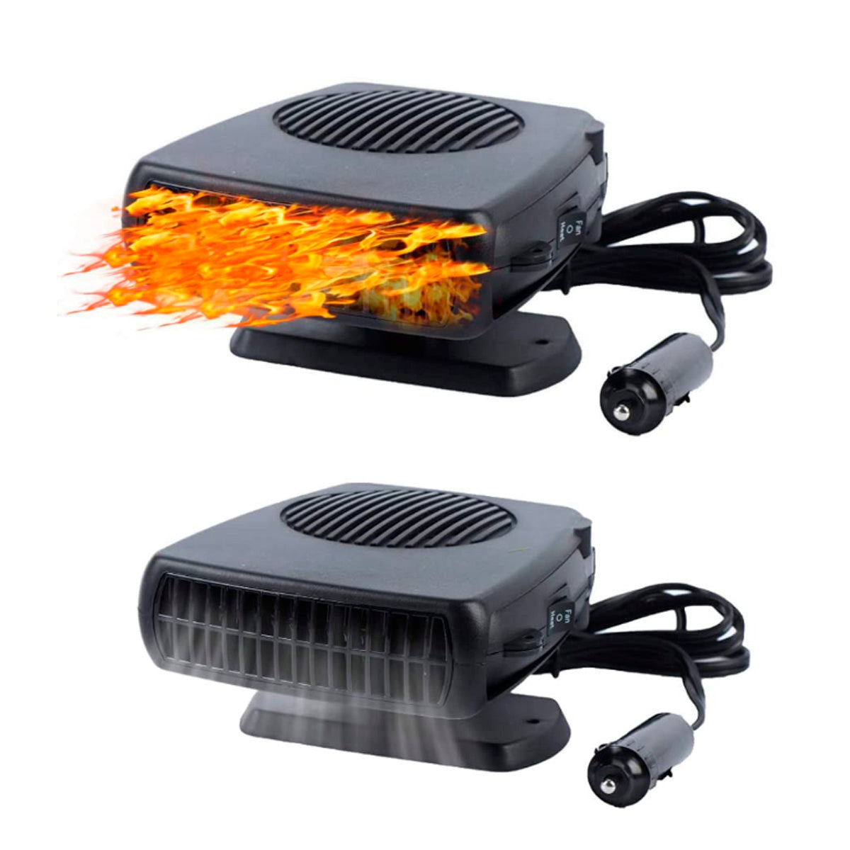 Desempañador Calefactor 12v + Cubreauto + Luz Mate-Kit Invierno-Multishop Uruguay