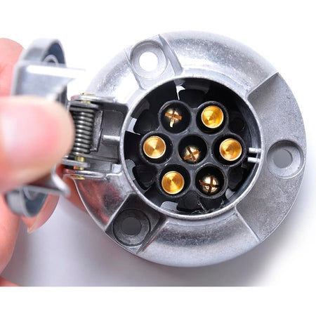 Enchufe Remolque Macho/Hembra de 7 Polos con Tapa-Trailer-Multishop Uruguay
