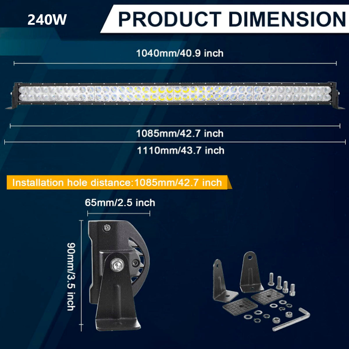 Faro Barra Led Auto 72W, 120W, 180W, 240W, 300W-Barras Led-Multishop Uruguay