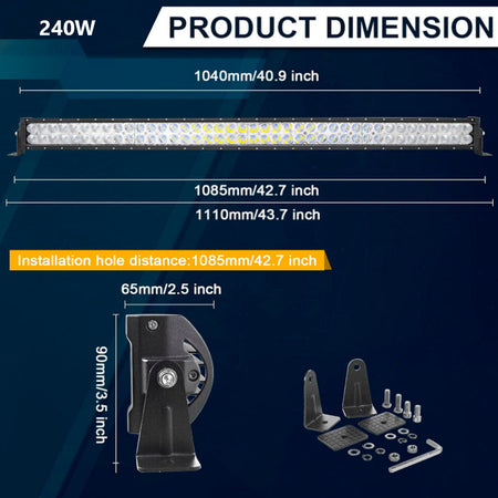 Faro Barra Led Auto 72W, 120W, 180W, 240W, 300W-Barras Led-Multishop Uruguay