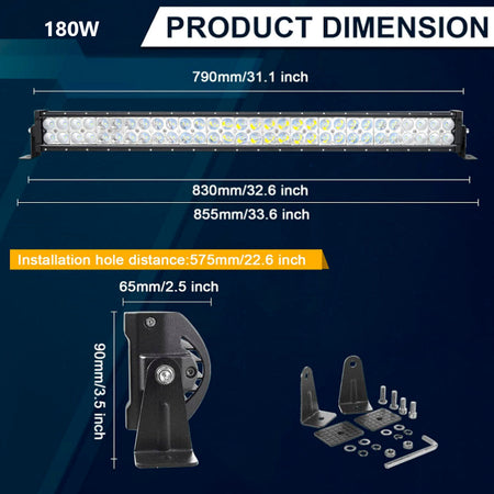 Faro Barra Led Auto 72W, 120W, 180W, 240W, 300W-Barras Led-Multishop Uruguay