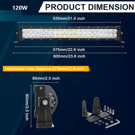 Faro Barra Led Auto 72W, 120W, 180W, 240W, 300W-Barras Led-Multishop Uruguay