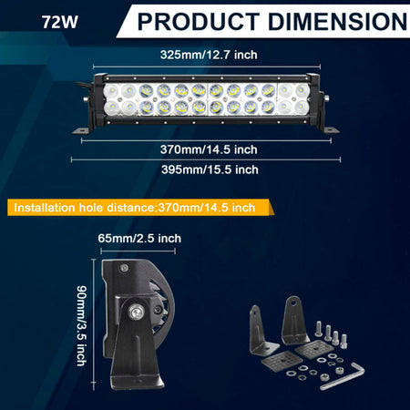 Faro Barra Led Auto 72W, 120W, 180W, 240W, 300W-Barras Led-Multishop Uruguay