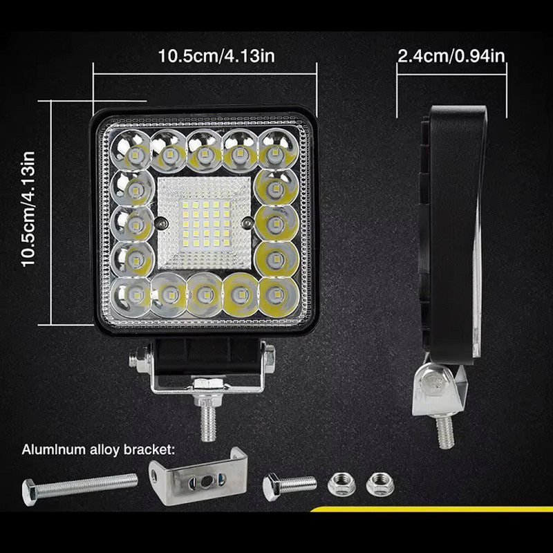 Faro Caminero Cuadrado 20W Alta/Baja/Flash-Faro Caminero-Multishop Uruguay