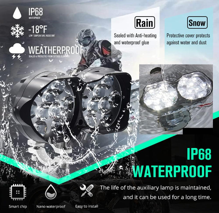 Faro Caminero Led Doble 18 Led-Faro Caminero-Multishop Uruguay