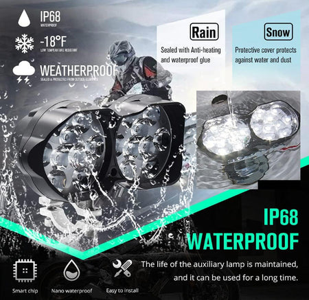 Faro Caminero Led Doble 18 Led-Faro Caminero-Multishop Uruguay