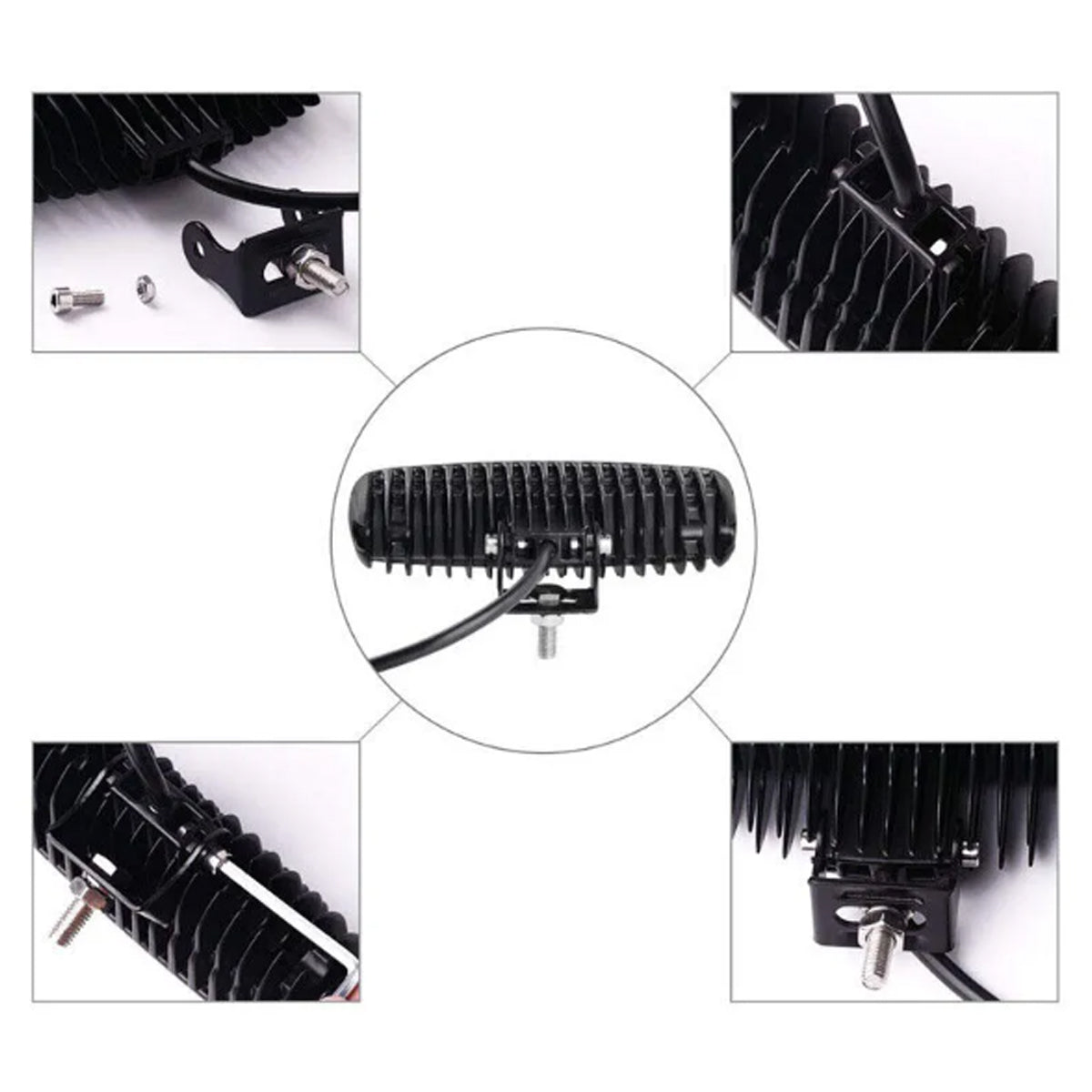 Faro Caminero Rectangular 6 LED 18W – Potencia y resistencia en cada trayecto-Faro Caminero-Multishop Uruguay