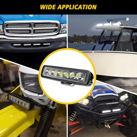 Faro Caminero Rectangular 6 LED 18W – Potencia y resistencia en cada trayecto-Faro Caminero-Multishop Uruguay