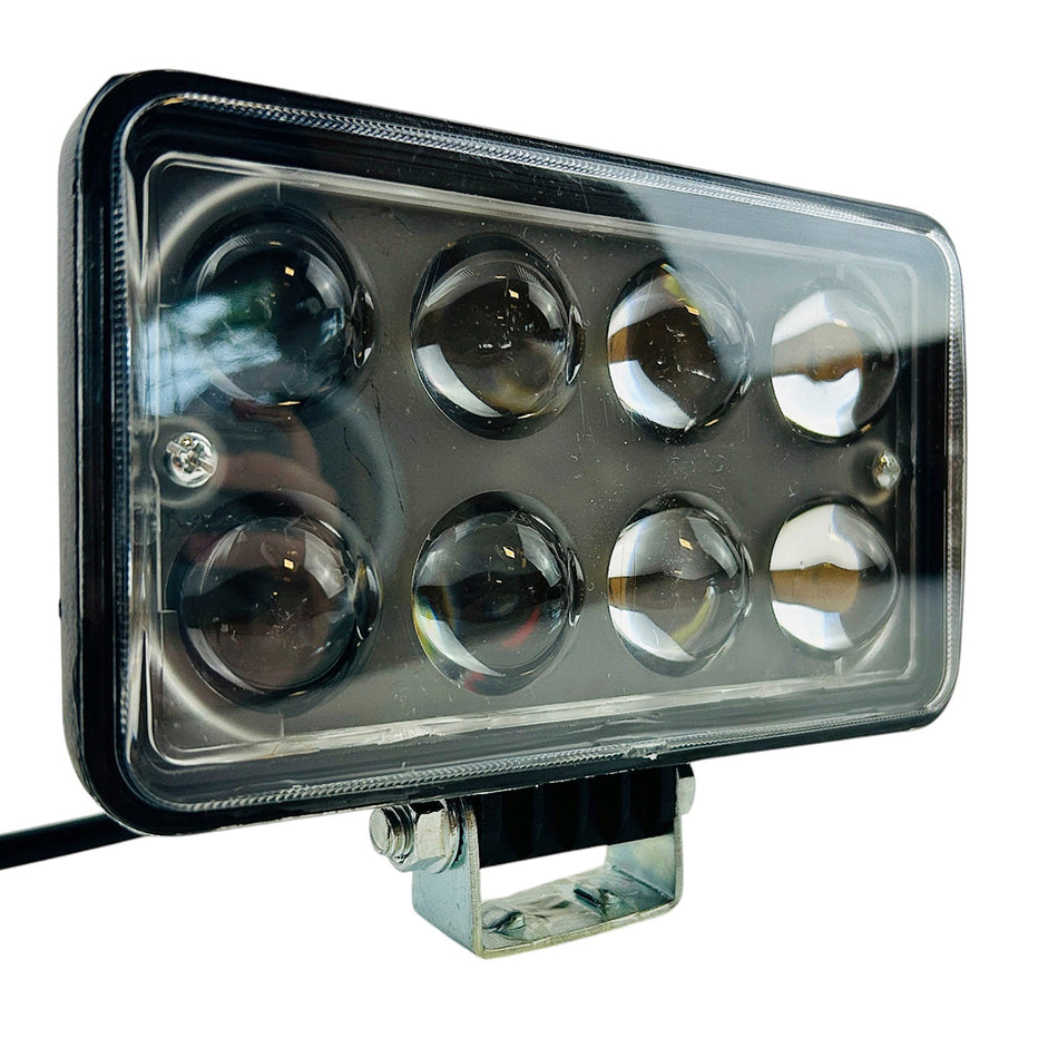 Faro Caminero Rectangular 8 Led 24W Con Lupa-Faro Caminero-Multishop Uruguay