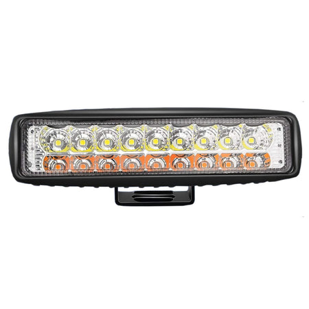 Faro Caminero Rectangular Bicolor Blanco/Ambar 18 Led 54W-Faro Caminero-Multishop Uruguay