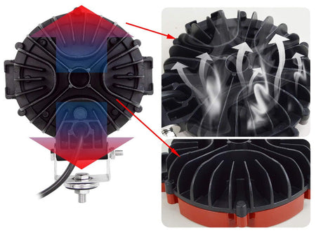 Faro Caminero Redondo 17 Led 51 W con Lupa-Faro Caminero-Multishop Uruguay