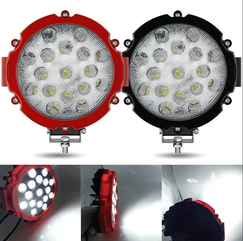 Faro Caminero Redondo 17 Led 51W con Lupa-Faro Caminero-Multishop Uruguay