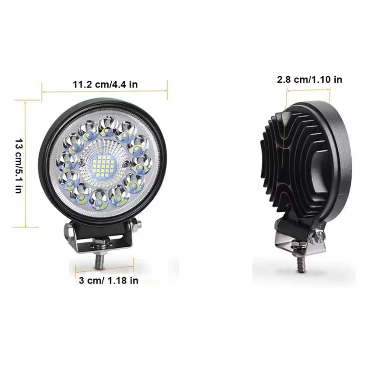 Faro Caminero Redondo 33 LED 99W Alta/Baja/Flash-Faro Caminero-Multishop Uruguay