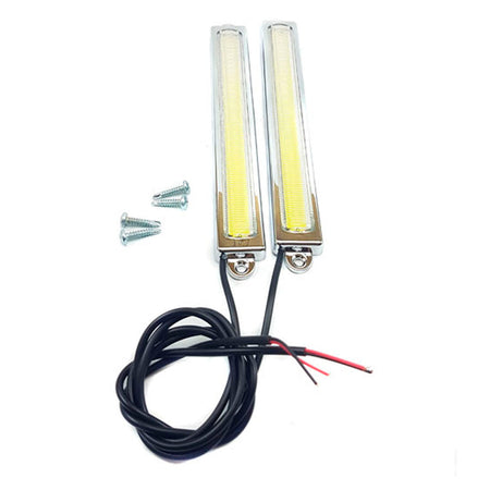 Faro Diurno 1 Led Blanco Diurno Recto 12V Kit 2 Unid-Faros Diurnos-Multishop Uruguay