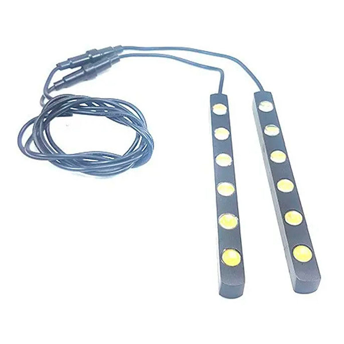 Faro Diurno 6 Led Blanco Rectos Flash 12V Kit 2 Unid-Faros Diurnos-Multishop Uruguay
