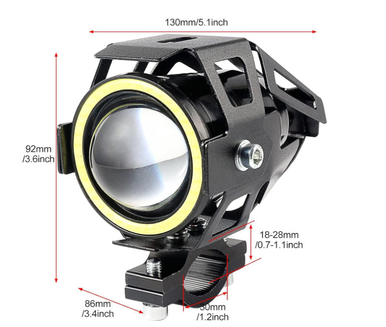 Faro Led Antiniebla Ojo de Angel Blanco U7-Faros Motos-Multishop Uruguay