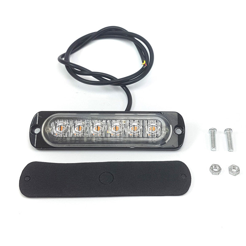 Faro Led Destellante 12v 6 Led - Ambar, Azul, Blanco o Rojo-Faro Caminero-Multishop Uruguay