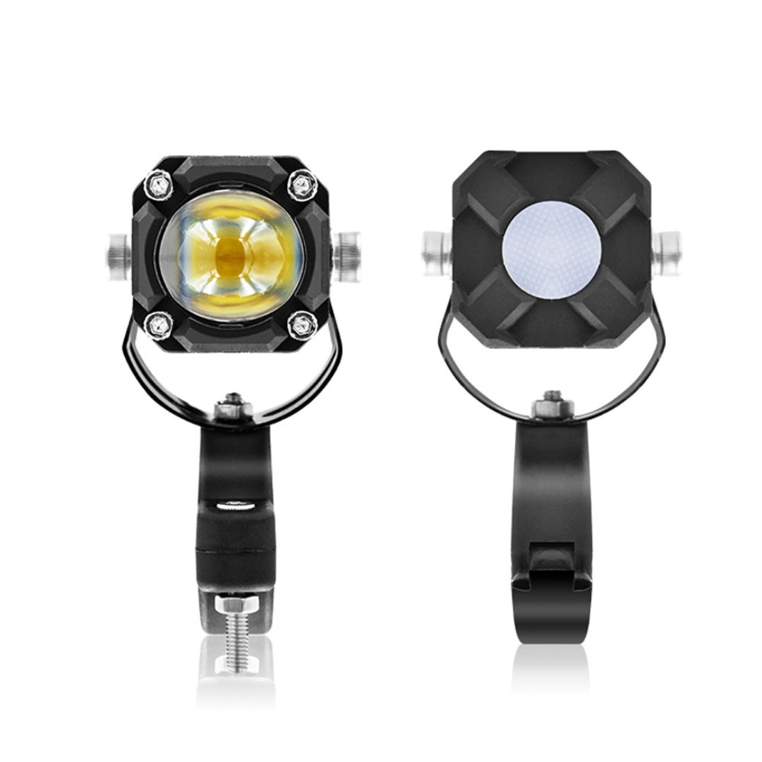 Faro LED para Moto Efecto Demonio Ámbar/Blanco 20W-Faros motos-Multishop Uruguay