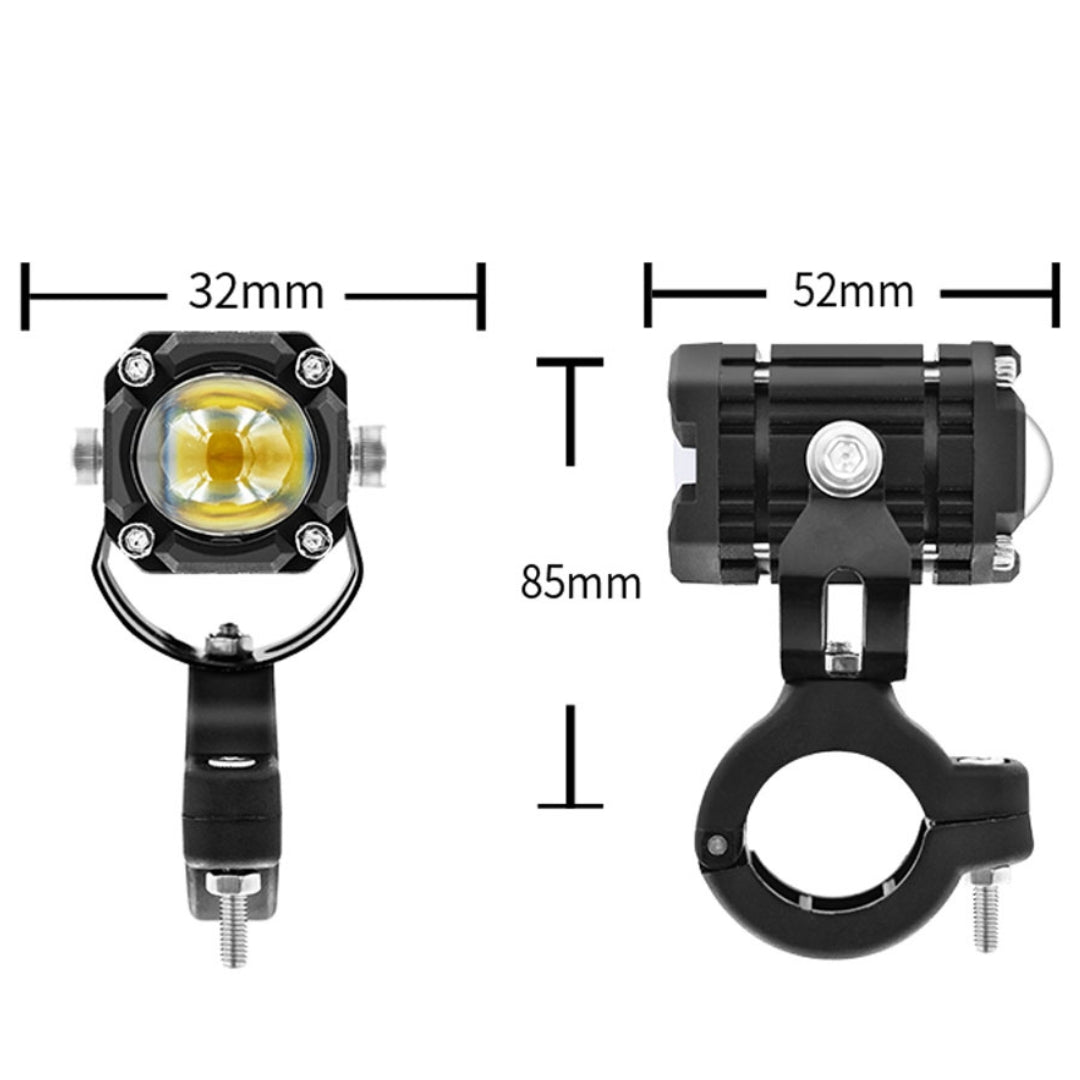Faro LED para Moto Efecto Demonio Ámbar/Blanco 20W-Faros motos-Multishop Uruguay