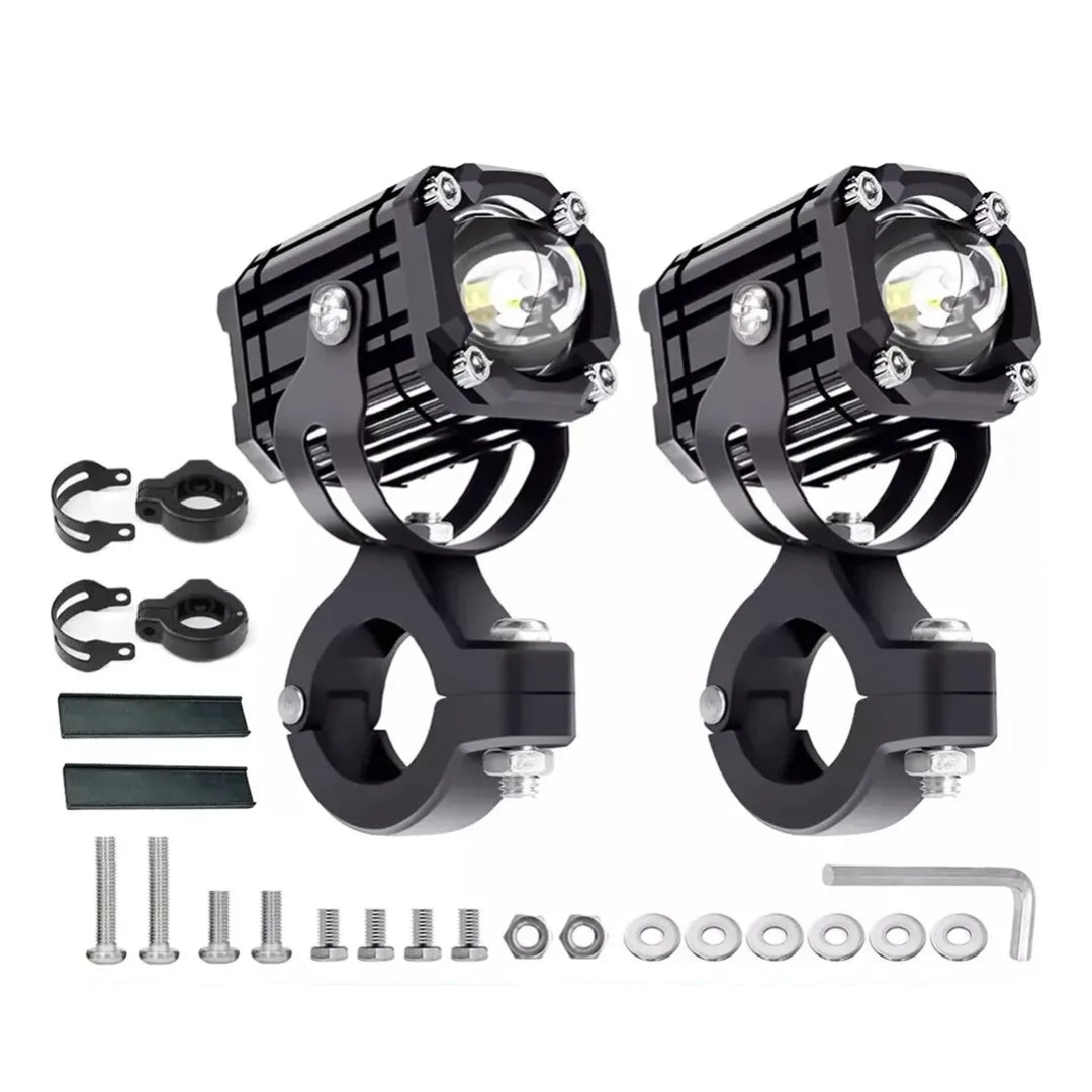 Faro LED para Moto Efecto Demonio Ámbar/Blanco 20W-Faros motos-Multishop Uruguay