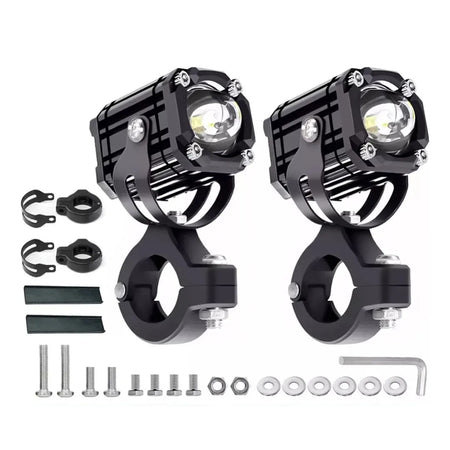 Faro LED para Moto Efecto Demonio Ámbar/Blanco 20W-Faros motos-Multishop Uruguay