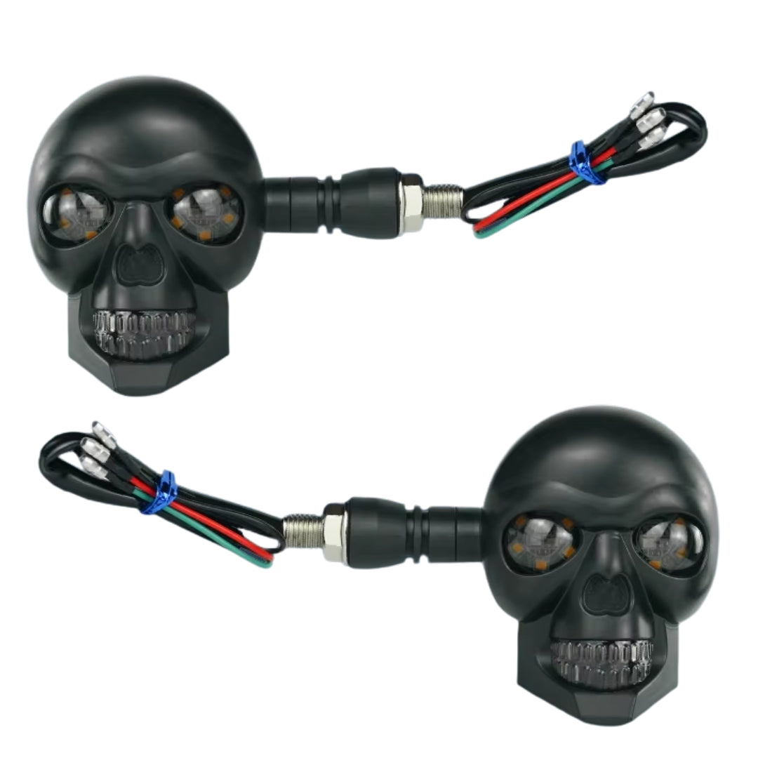 Faro señalero moto 12-80V 6W con luz blanca y ámbar-Señaleros Motos-Multishop Uruguay