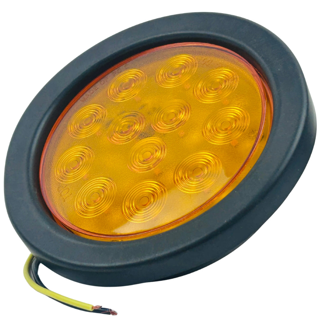 Faro Trasero Camión LED Redondo 105mm Ámbar-Faro Led-Multishop Uruguay