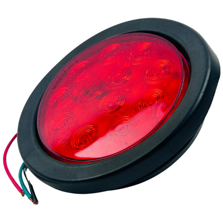Faro Trasero Camión LED Redondo 105mm Rojo-Faro Led-Multishop Uruguay