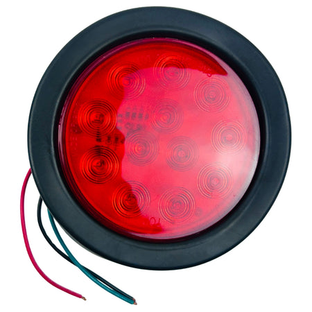 Faro Trasero Camión LED Redondo 105mm Rojo-Faro Led-Multishop Uruguay