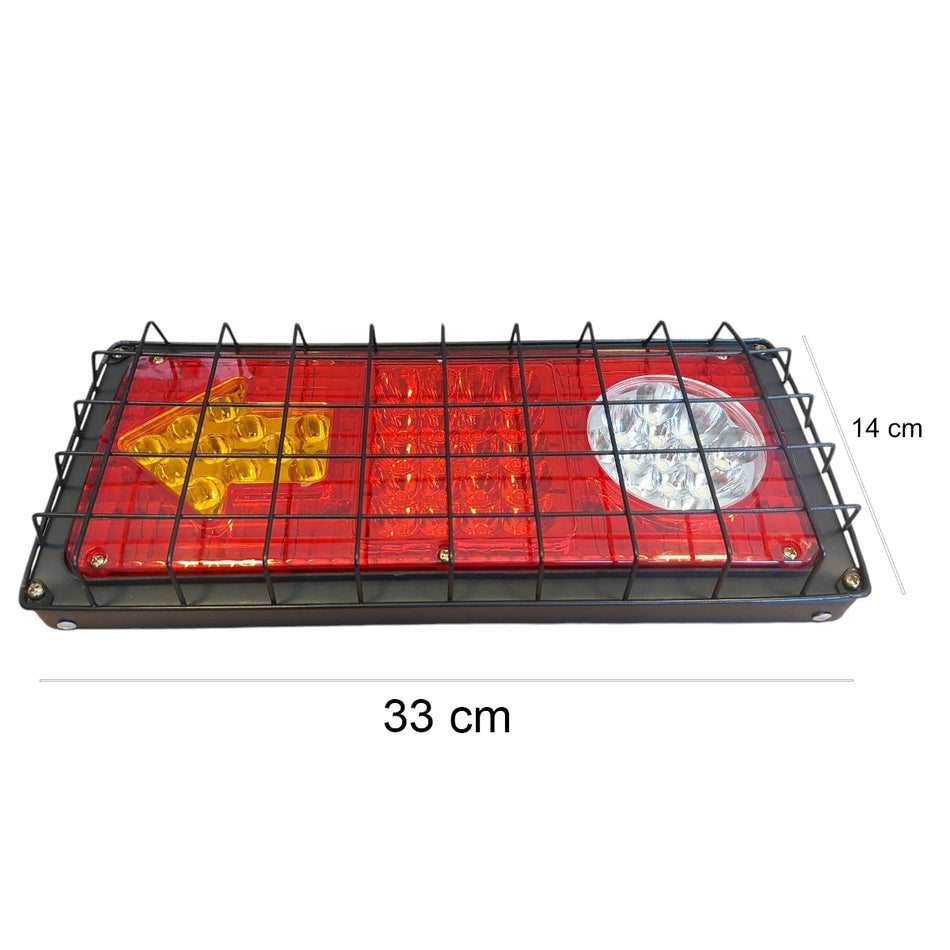 Faro Trasero Led Universal Con Rejilla 12-24V-Faros Traseros-Multishop Uruguay