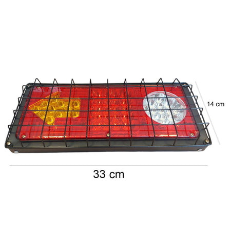 Faro Trasero Led Universal Con Rejilla 33X14 Cm 12-24V-Faros Traseros-Multishop Uruguay