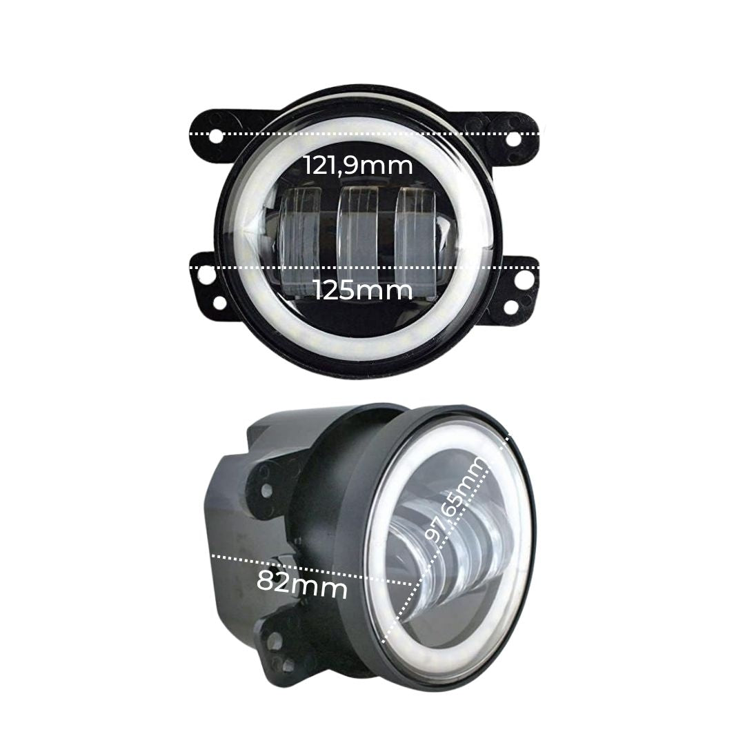 Faros Antiniebla LED 4" 20W Luz Blanca y Ámbar IP67-Faro Led-Multishop Uruguay