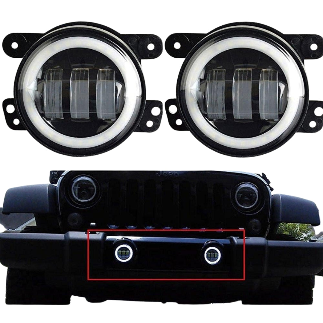 Faros Antiniebla LED 4" 20W Luz Blanca y Ámbar-Faro Led-Multishop Uruguay