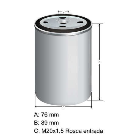 Filtro Aceite Citroen Peugeot Fiat 88mm M20x1.5-Filtros de Aceite-Multishop Uruguay