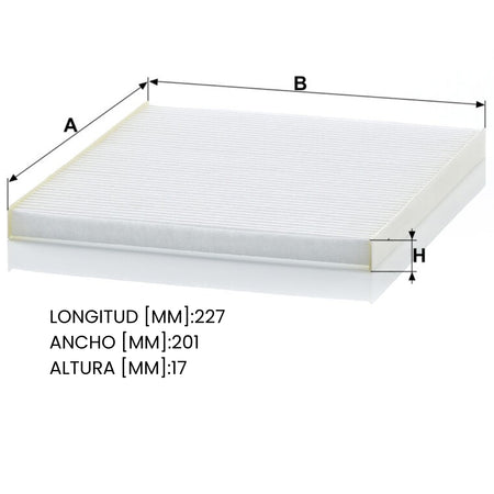 Filtro Aire Cabina Hyundai Tucson I20 Hb20 Accent Soluto-De Cabina-Multishop Uruguay