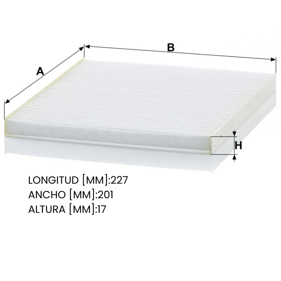 Filtro Aire Cabina Hyundai Tucson I20 Hb20 Accent Soluto-De Cabina-Multishop Uruguay