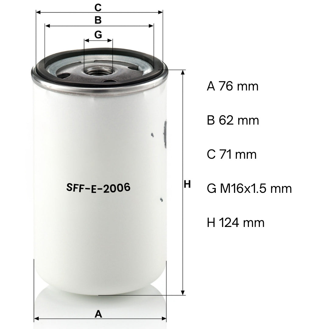 Filtro de Combustible Scania Volvo M16x1.5-De Gas Oil-Multishop Uruguay