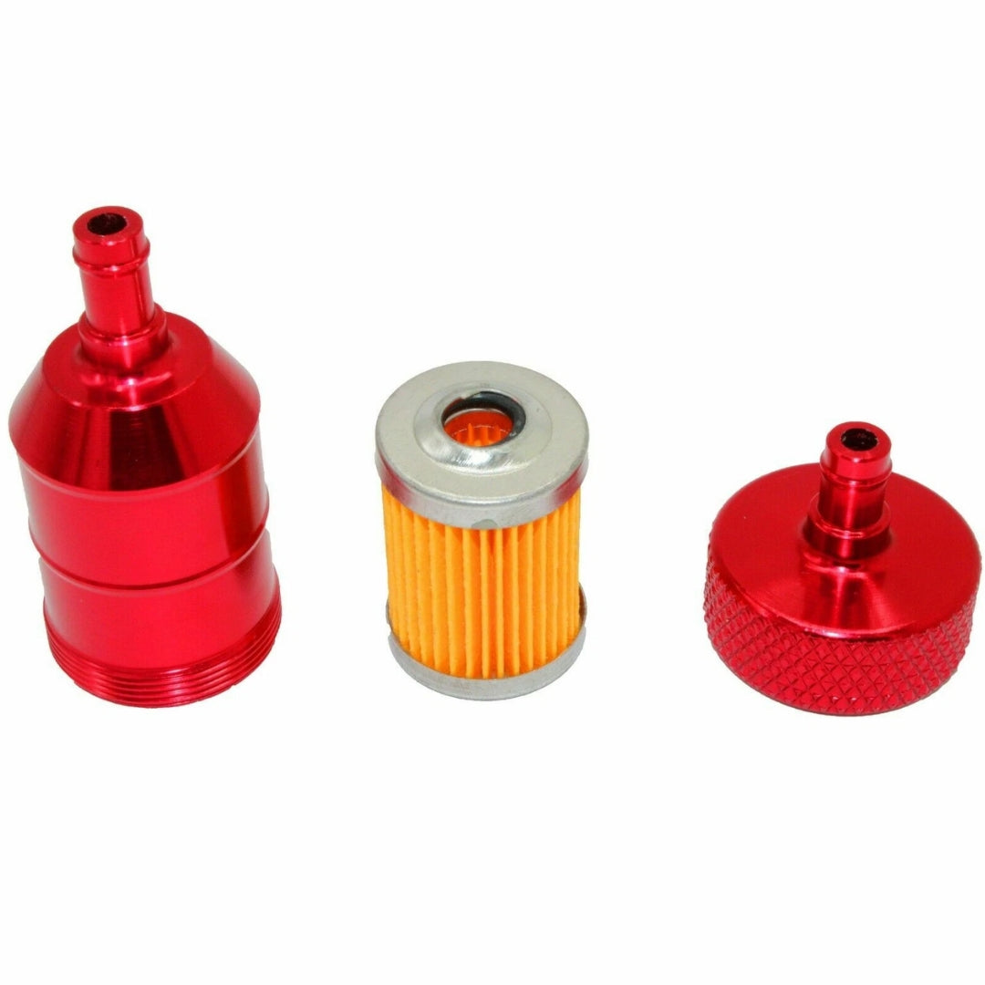 Filtro de Nafta Moto Aluminio CNC Universal Rojo-Filtros motos-Multishop Uruguay