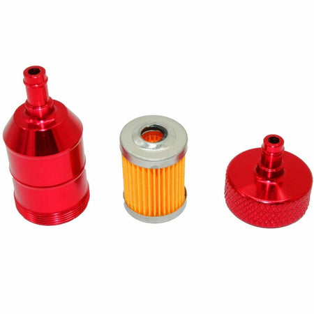 Filtro de Nafta Moto Aluminio CNC Universal Rojo-Filtros motos-Multishop Uruguay