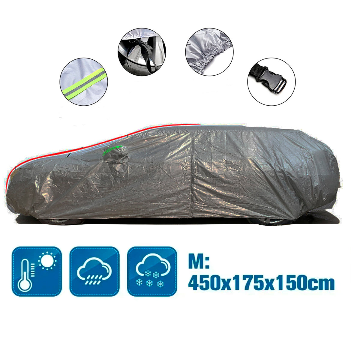 Funda Cobertor Cubre Auto Calidad Premium Con Puerta Lateral-Cubreautos-Multishop Uruguay