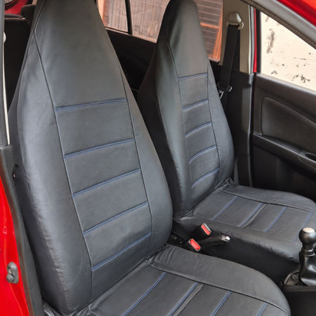 Fundas Cubreasientos Eco Cuero Respaldo Integrado 7 Piezas-Cubreasientos Universales-Multishop Uruguay