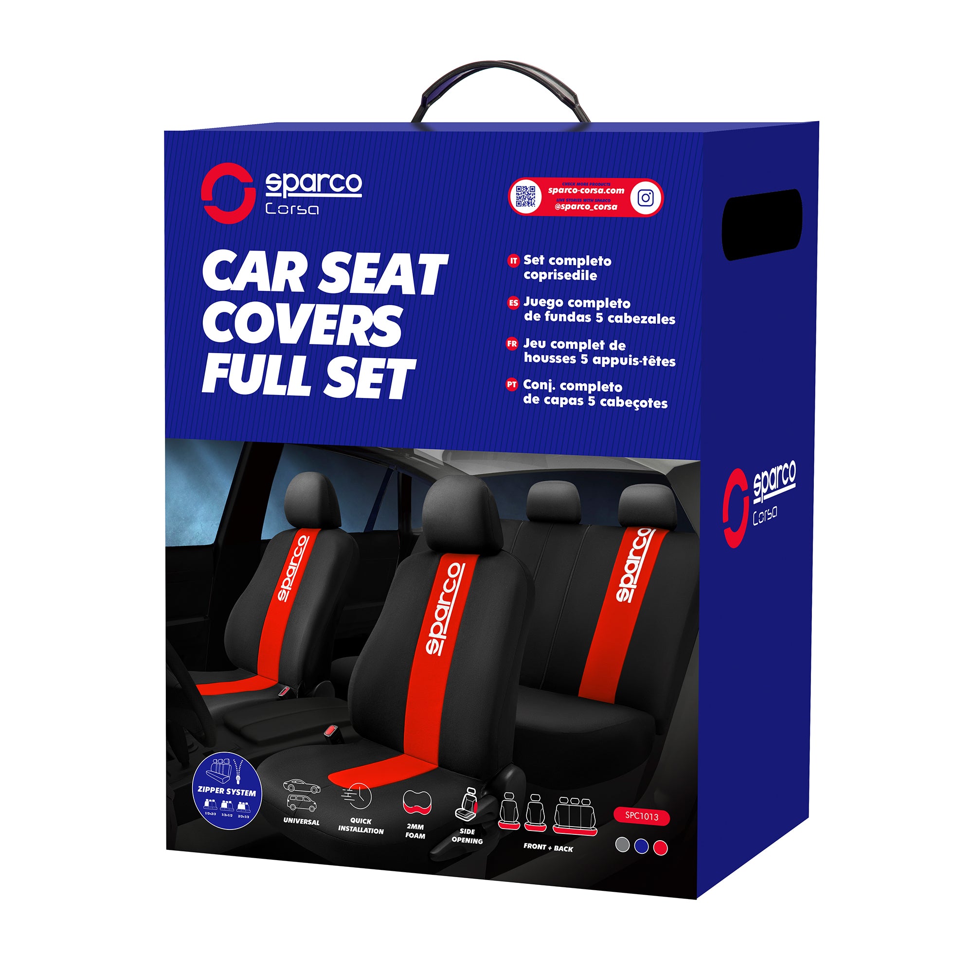Fundas Cubreasientos Sparco Universal Polyester-Cubreasientos Universales-Multishop Uruguay