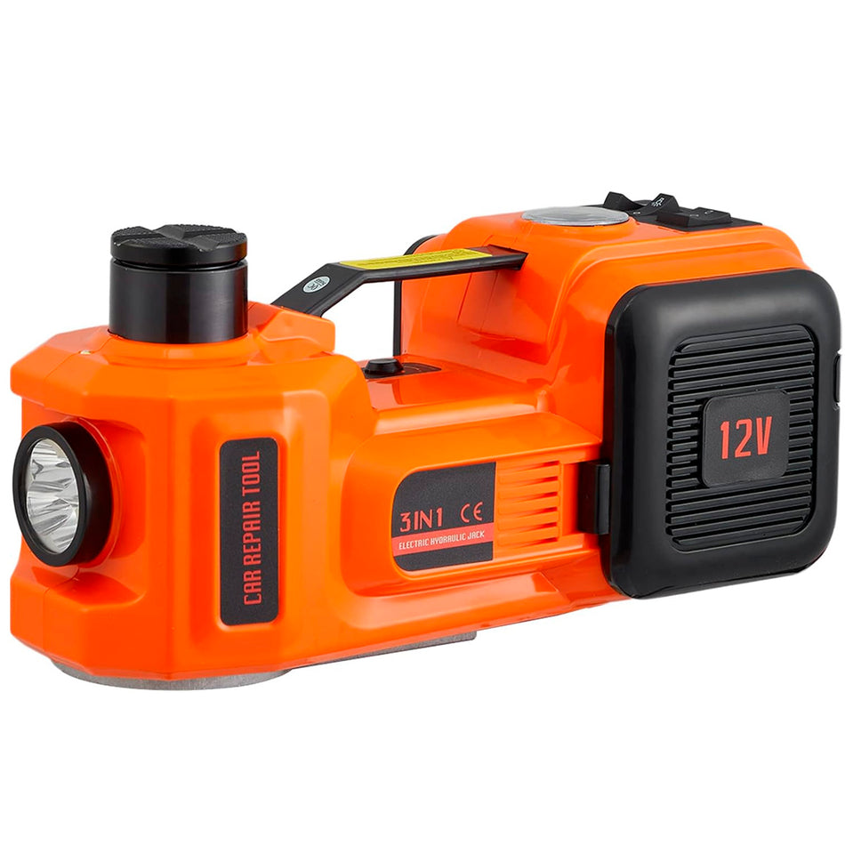 Gato Hidráulico Eléctrico 5 Toneladas + Compresor Inflador + Maletín-Gatos Hidraulicos-Multishop Uruguay