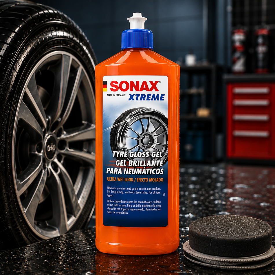 Gel Abrillantador Neumáticos Sonax Xtreme 500ml Efecto Mojado-Estética Automotriz-Multishop Uruguay