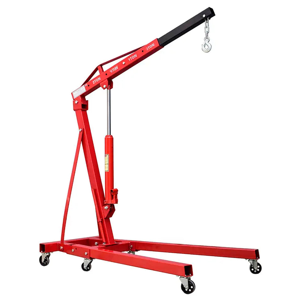 Grúa hidráulica plegable 2T para motores y talleres-Gruas-Multishop Uruguay
