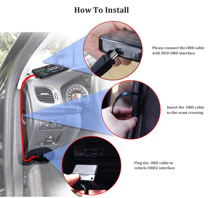 Head Up Display Tablero para Parabrisas-Accesorios-Multishop Uruguay